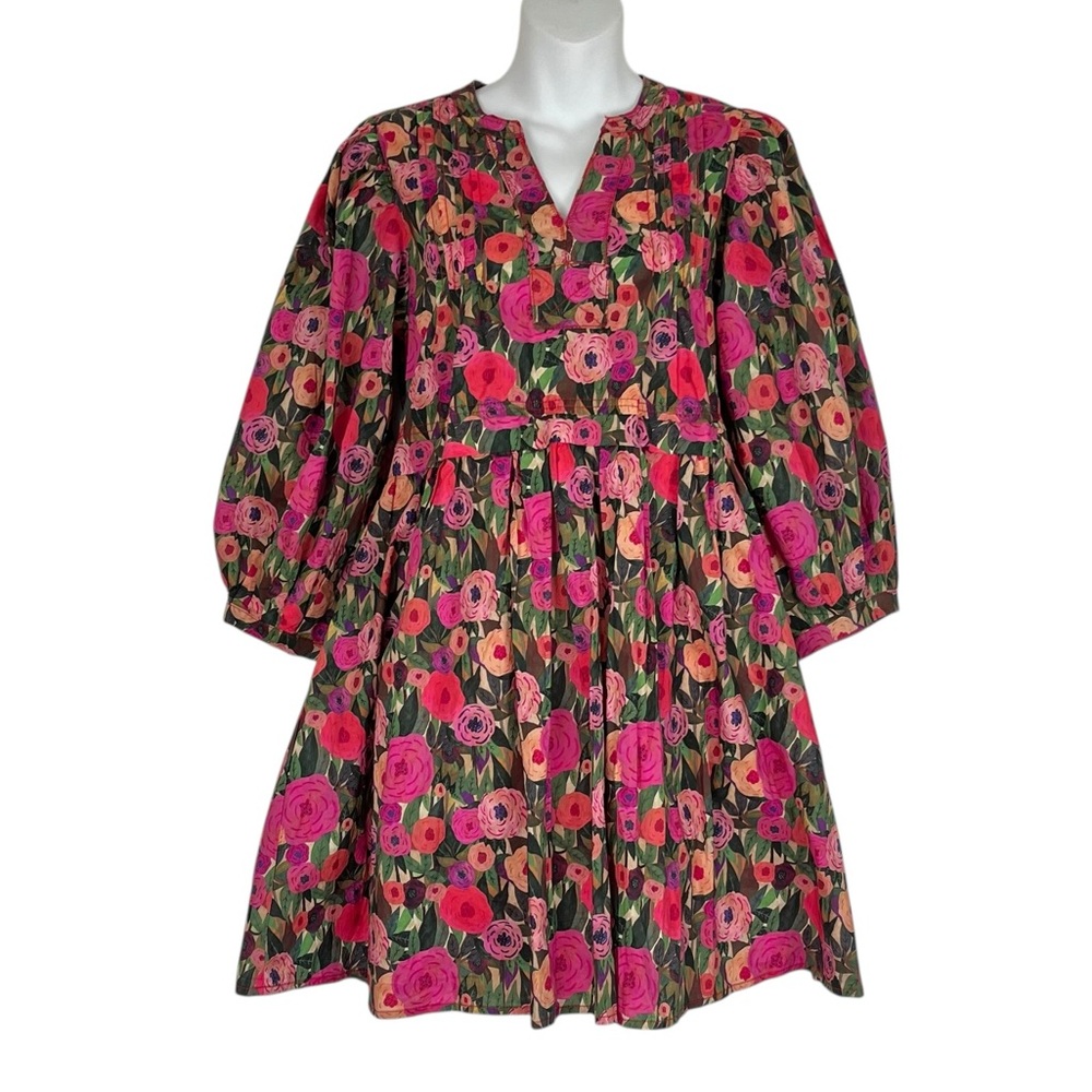 entro Floral Mini Dress in Pink, Green, Red - Picture 11 of 11